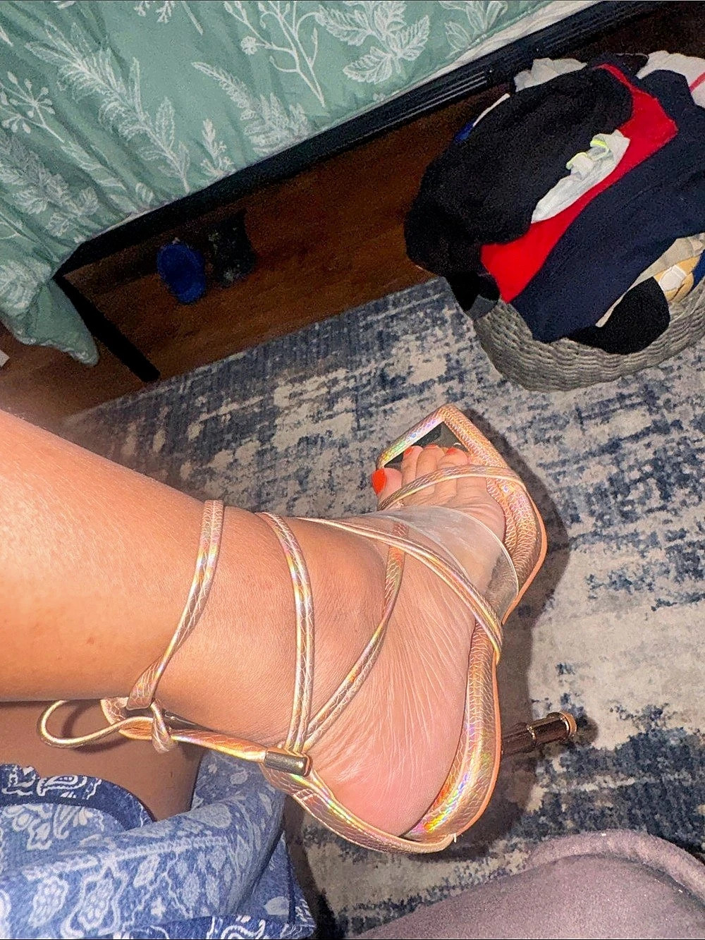 Aldo Elektra Metallic Strappy Heels US 7.5